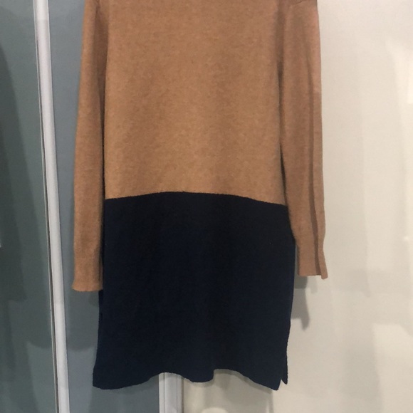 Madewell Kent Colorblock Coziest Sweater tan/blue - Picture 11 of 16